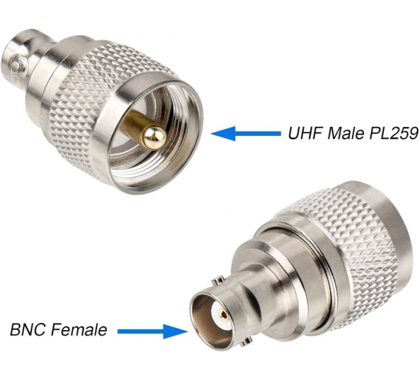 RH-A301 Adaptador UHF macho (PL-259) para BNC fmea