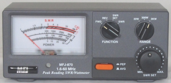 MFJ-870 WATTIMETRO/MEDIDOR ROE 1,6-60MHz 3KW