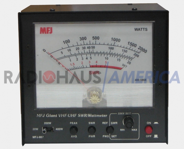 MFJ-867 Wattmetro / Medidor de ROE gigante para VHF e UHF