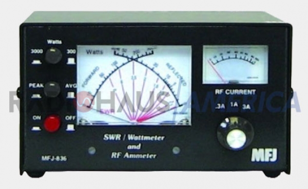 MFJ-836H RF em linha de corrente / SWR / Wattmetro, 1-30MHz, 30A