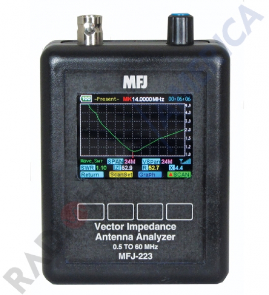 MFJ-223 Analisador de Antenas com Display Colorido, 1-60MHz