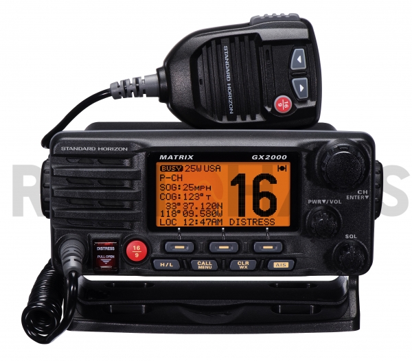 GX-2000 Transceptor VHF Martimo Fixo/Mvel suporta AIS (Preto)